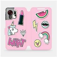 Flip case for Samsung Galaxy Xcover 5 - M129S Pink WHAT - Phone Cover