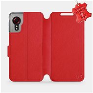 Leather flip case Samsung Galaxy Xcover 5 - Red - Red Leather - Phone Cover