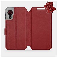 Leather flip case Samsung Galaxy Xcover 5 - Dark Red - Dark Red Leather - Phone Cover