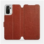 Flip case for Xiaomi Redmi Note 10 in Brown&Gray with grey interior - Phone Cover