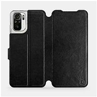 Flip case for Xiaomi Redmi Note 10S in Black & Orange with orange interior - Phone Cover