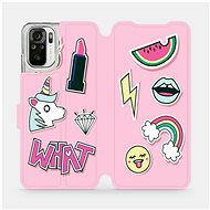 Flip case for Xiaomi Redmi Note 10S - M129S Pink WHAT - Phone Cover