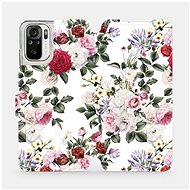 Flip case for Xiaomi Redmi Note 10S - MD01S Rose on white - Phone Cover