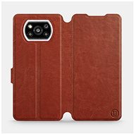 Flip case for Xiaomi Poco X3 Pro in Brown&Gray with grey interior - Phone Cover