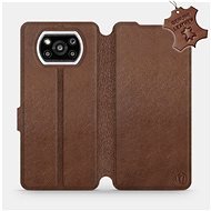 Kožené flip puzdro na mobil Xiaomi Poco X3 Pro – Hnedé – Brown Leather - Kryt na mobil