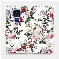 Flip case for Motorola Moto E7 Plus - MD01S Rose on white - Phone Cover