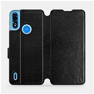 Flip case for Motorola Moto E7 Power in Black&Gray with grey interior - Phone Cover