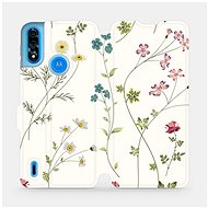 Flip mobile phone case Motorola Moto E7 Power - MD03S Thin plants with flowers - Phone Cover