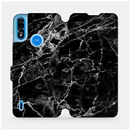 Mobiwear V056P Motorola Moto E7 Power flipes tok - fekete márvány - Telefon tok