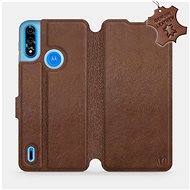 Leather flip case for Motorola Moto E7 Power - Brown Leather - Phone Cover