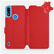 Leather flip case for Motorola Moto E7 Power - Red - Red Leather - Phone Cover