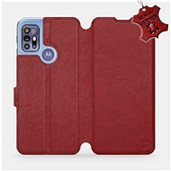 Leather flip case for Motorola Moto G30 - Dark Red Leather - Phone Cover