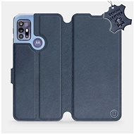 Leather flip case for Motorola Moto G30 - Blue - Blue Leather - Phone Cover