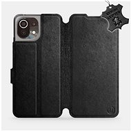 Leather flip case for Xiaomi Mi 11 Lite LTE / 5G - Black - Black Leather - Phone Cover