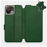 Leather flip case for Xiaomi Mi 11 Lite LTE / 5G - Green - Green Leather - Phone Cover