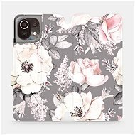Flip case for Xiaomi Mi 11 Lite LTE / 5G - MX06S Flowers on grey background - Phone Cover