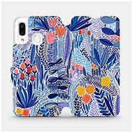 Mobiwear Flip case for Samsung Galaxy A40 - MP03P Blue flower - Phone Cover
