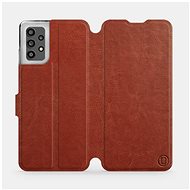 Flip case for Samsung Galaxy A32 LTE in Brown & Orange with orange interior - Phone Cover
