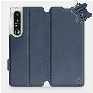 Leather flip case for Sony Xperia 1 III - Blue - Blue Leather - Phone Cover