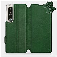 Leather flip case for Sony Xperia 1 III - Green - Green Leather - Phone Cover