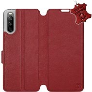Leather flip case for Sony Xperia 10 III - Dark Red - Dark Red Leather - Phone Cover