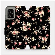 Flip case for mobile Asus Zenfone 8 - VD02S Flowers on black - Phone Cover