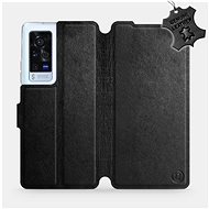 Leather flip case for Vivo X60 Pro 5G - Black - Black Leather - Phone Cover