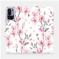 Flip case for Xiaomi Redmi Note 10 5G - M124S Pink flowers - Phone Cover