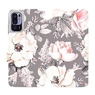 Flip case for Xiaomi Redmi Note 10 5G - MX06S Flowers on grey background - Phone Cover