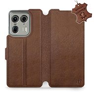 Leather Mobiwear flip book for Motorola EDGE 50 Ultra - Brown - L_BRS - Phone Case
