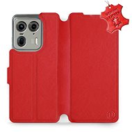 Leather Mobiwear flip book for Motorola EDGE 50 Ultra - Red - L_RDS - Phone Case