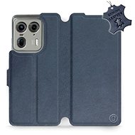 Leather Mobiwear flip book for Motorola EDGE 50 Ultra - Blue - L_NBS - Phone Case