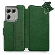 Leather Mobiwear flip book for Motorola EDGE 50 Ultra - Green - L_GRS - Phone Case