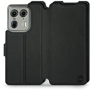 Mobiwear Soft Touch flip book for Motorola EDGE 50 Ultra - Black - Phone Case