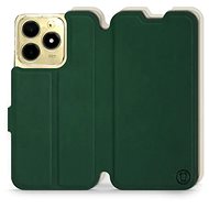 Mobiwear Soft Touch flip book for Realme C61 - Green & Beige - Phone Case