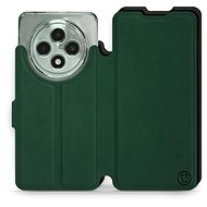 Mobiwear Soft Touch flip book for Oppo Reno12 FS 5G - Green & Black - Phone Case