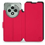 Mobiwear Soft Touch flip book for Oppo Reno12 FS 5G - Red & Black - Phone Case