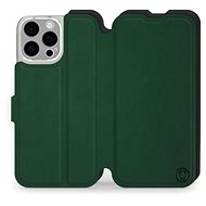 Mobiwear Soft Touch flip book for Apple iPhone 16 Pro Max - Green & Black - Phone Case