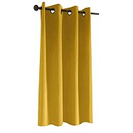 Mybesthome New Vitoria Blackout Blackout blackout short curtain with rings, 135 × 160 cm, mustard/mu - Drape