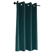 Mybesthome New Vitoria Blackout Blackout blackout short curtain with rings, 135 × 160 cm, petrol, 1  - Drape