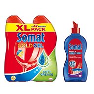 SOMAT Gold Gel Anti-Grease 2x600ml + SOMAT Rinse Aid 2in1 500ml - Toiletry Set