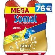 Somat Gold Gel Anti-Grease Lemon do umývačky 2× 684 ml - Gél do umývačky riadu