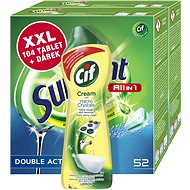 SUNLIGHT All in 1 Regular 2× 52 db + CIF Lemon krém 250 ml - Készlet