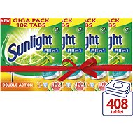 SUNLIGHT All-in-1 Lemon 4 × 102 pcs (408 pcs) - Dishwasher Tablets