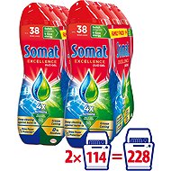SOMAT Excellence Anti-Grease 2× 2.052L (228 Washes) - Dishwasher Gel