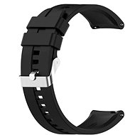 Black Silicone Strap 22mm Colour: Silver - Watch Strap