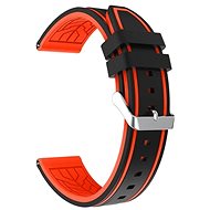 Black and Orange Silicone Strap 22mm - Watch Strap