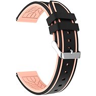 Black and Pink Silicone Strap 22mm - Watch Strap