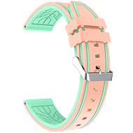 Pink and Green Silicone Strap 22mm - Watch Strap