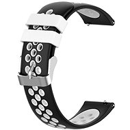 Black and White Perforated Strap 22mm - Watch Strap